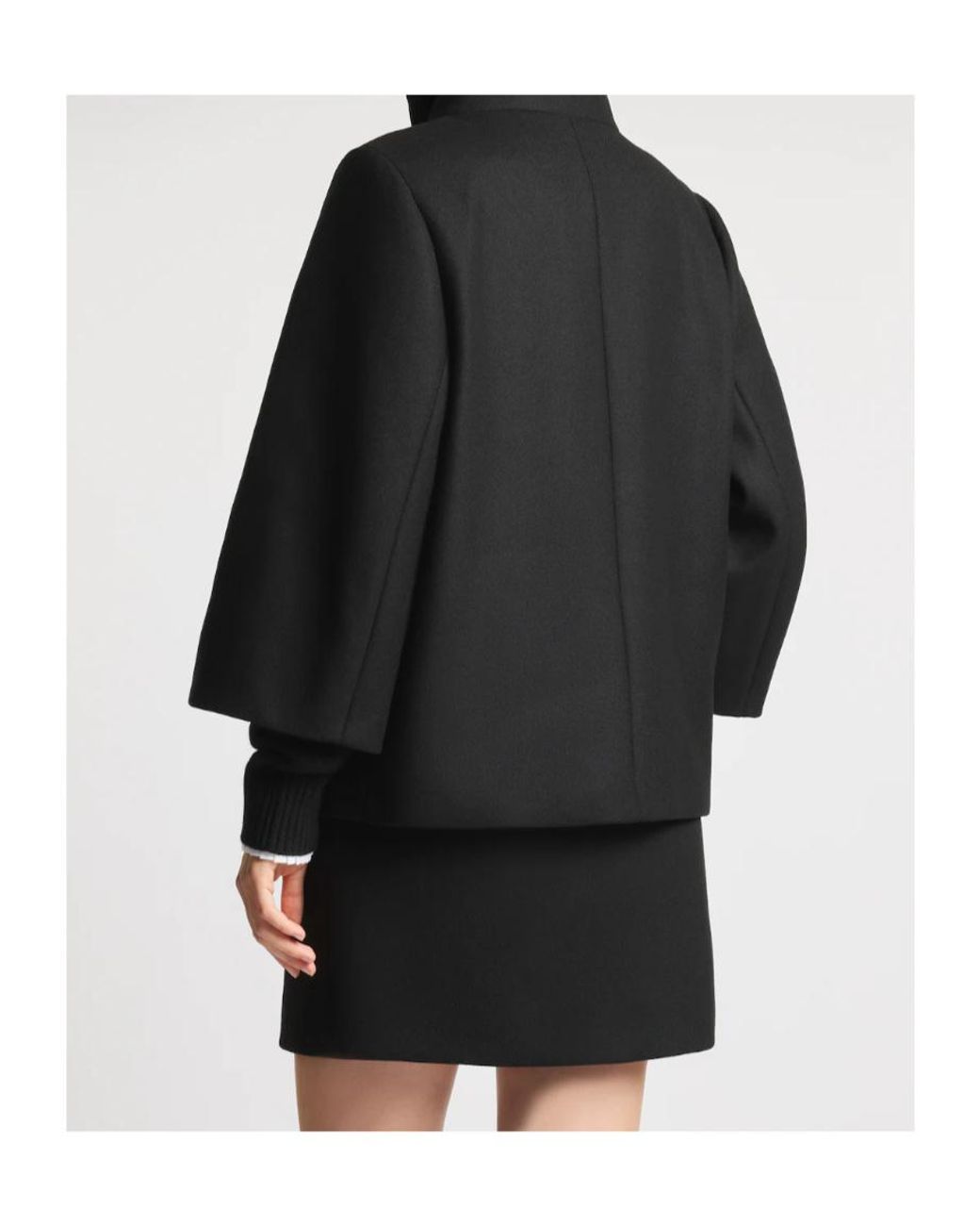 Fay Black Three-Quarter Sleeve Coat