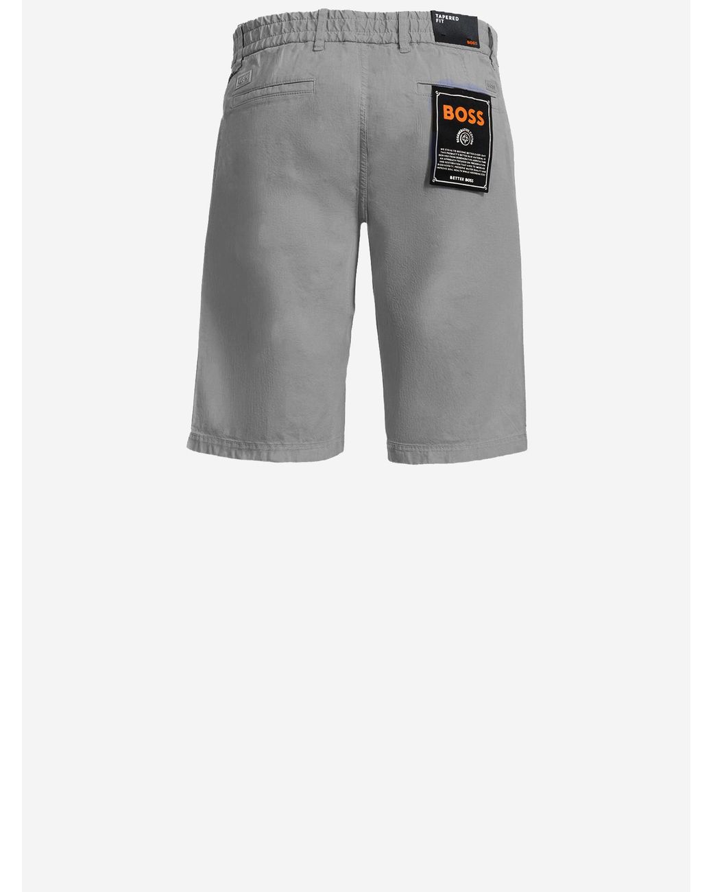 Boss Gray Relaxed Fit Drawstring Shorts for men