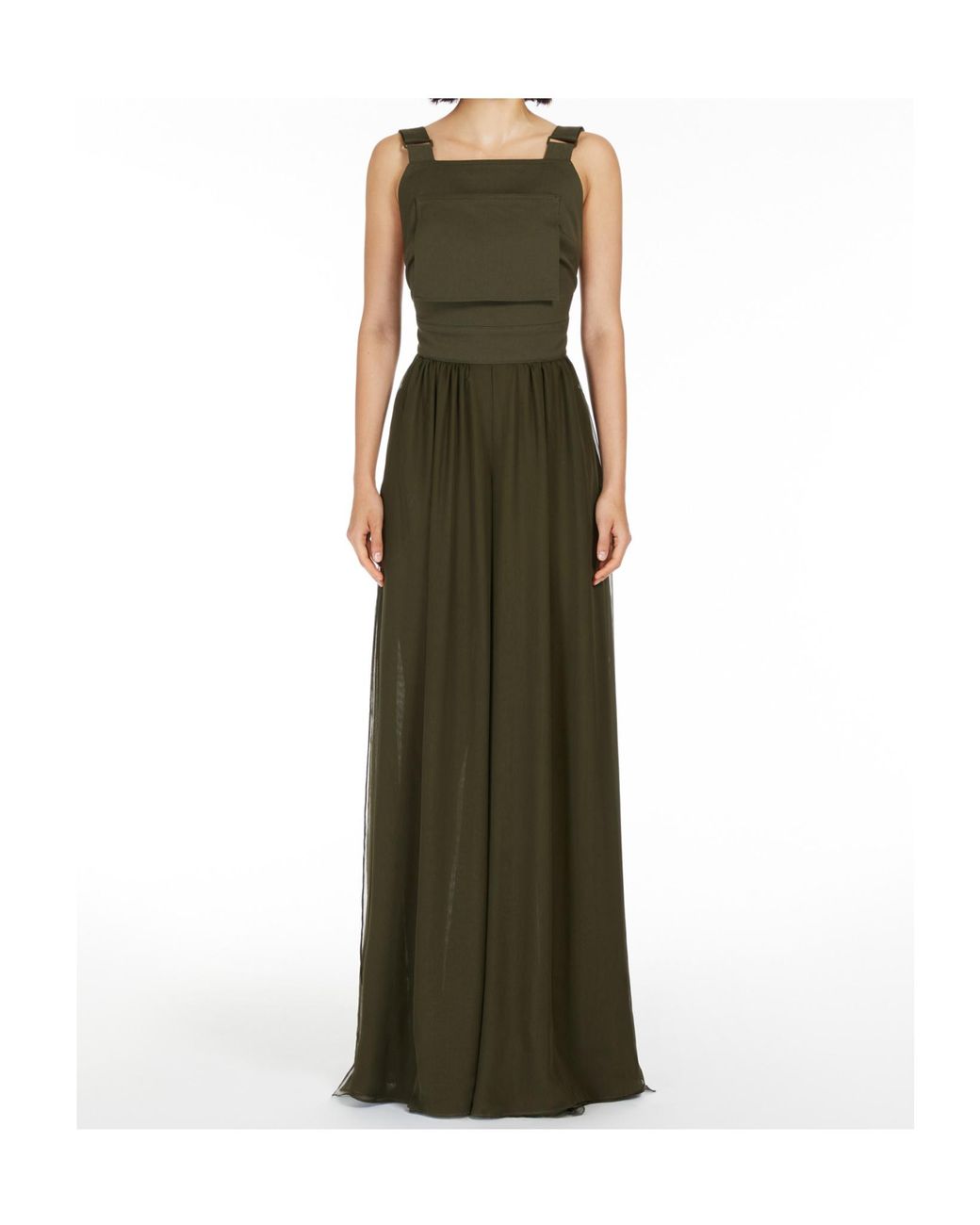 Max Mara Green Argenta Panelled Jumpsuit