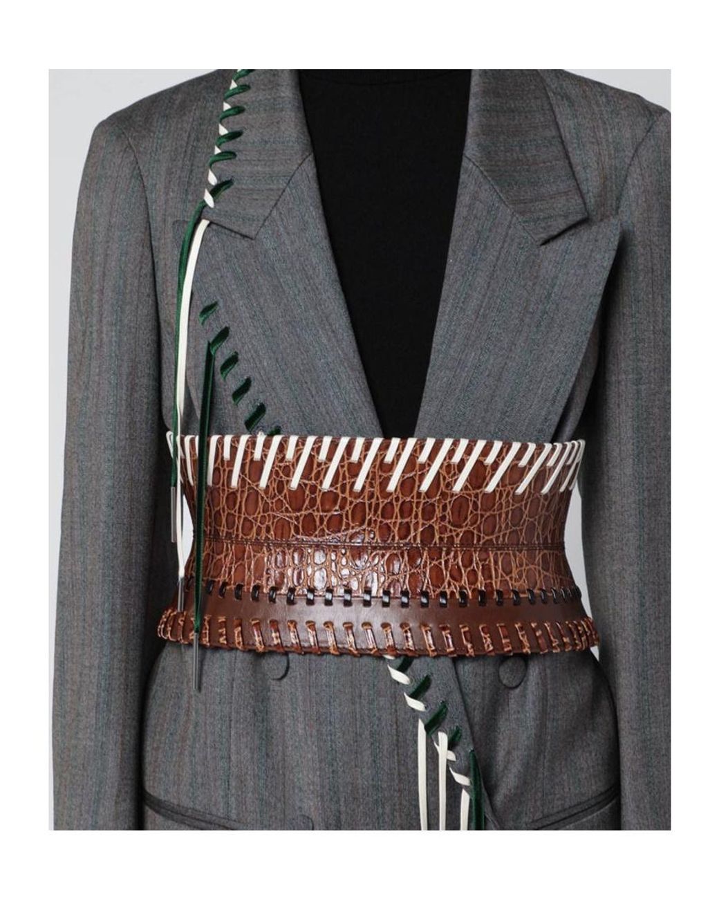Dries Van Noten Brown Lace-Up Belt