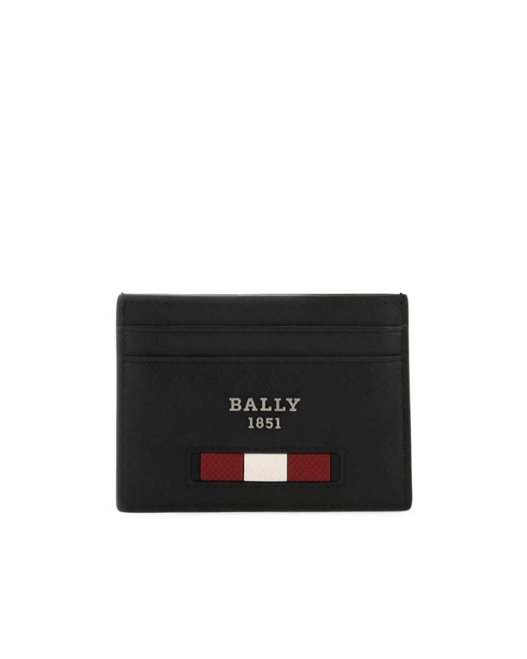 Bally Black Logo Plaque Cardholder for men