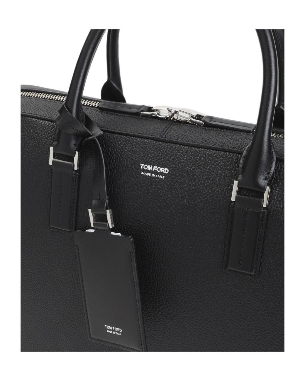 Tom Ford Black Elliot Logo Stamp Briefcase for men