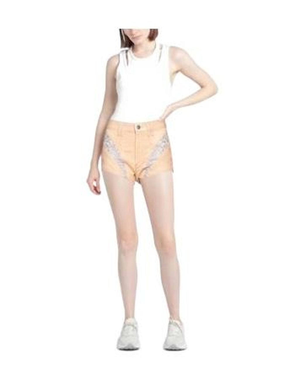 Isabel Marant Natural Light Wash High Waist Denim Hot Pants