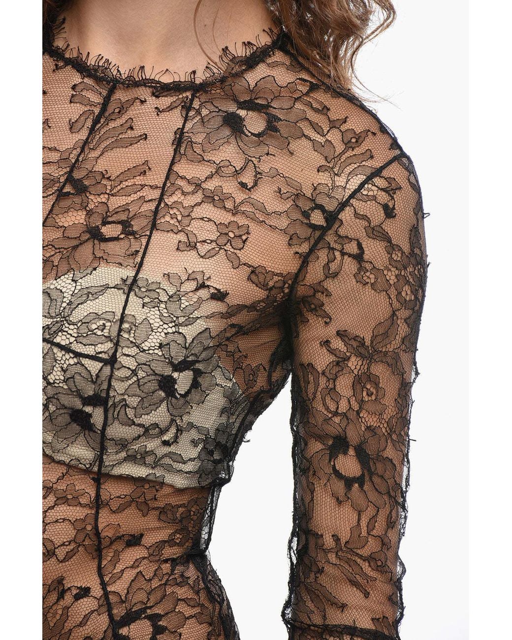 Off-White c/o Virgil Abloh Black Sheer Lace Bodysuit