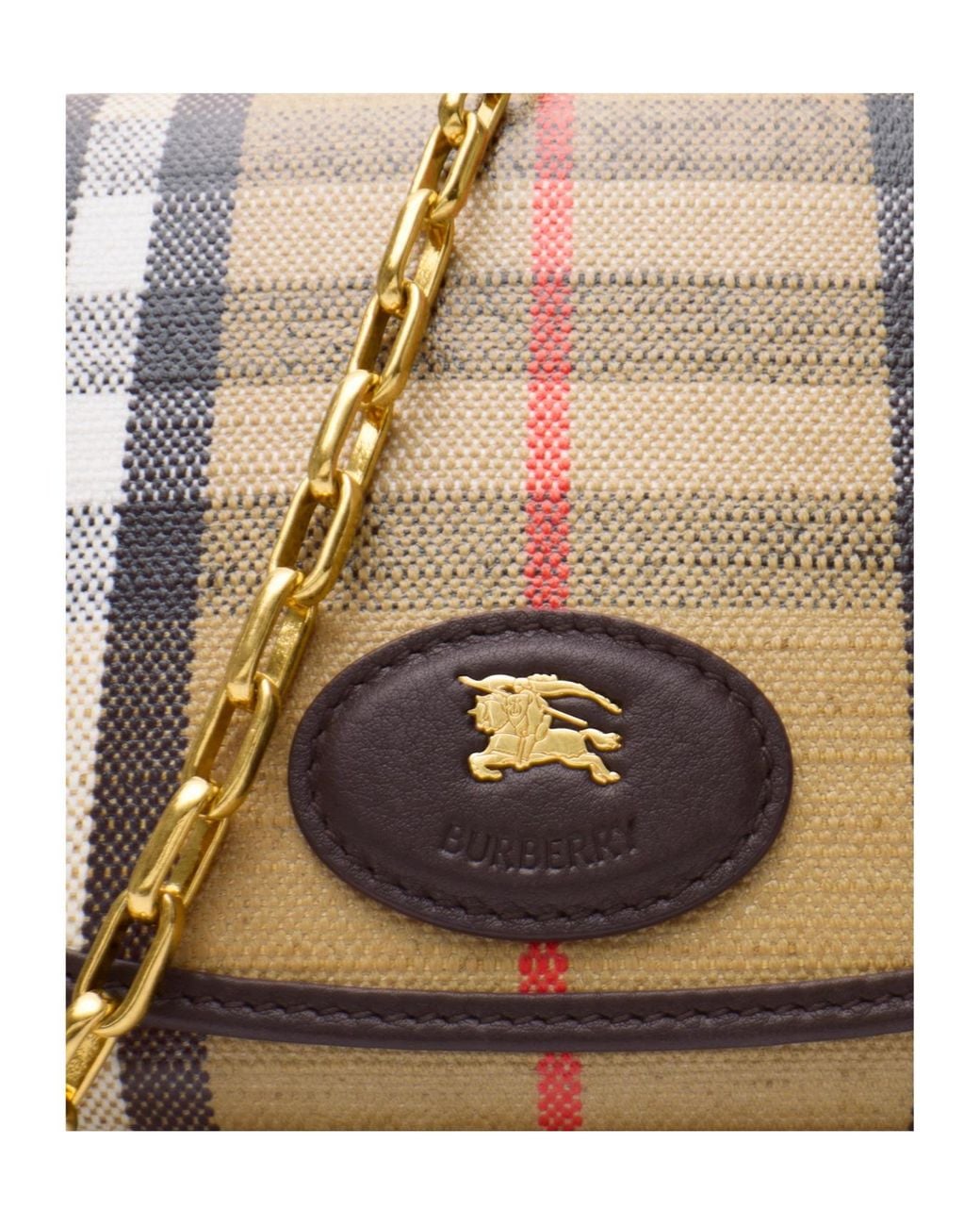 Burberry White Highlands Chain Strap Wallet