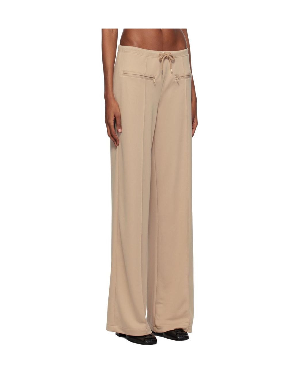 Courreges Natural Courrèges Mid-Rise Drawstring Pants
