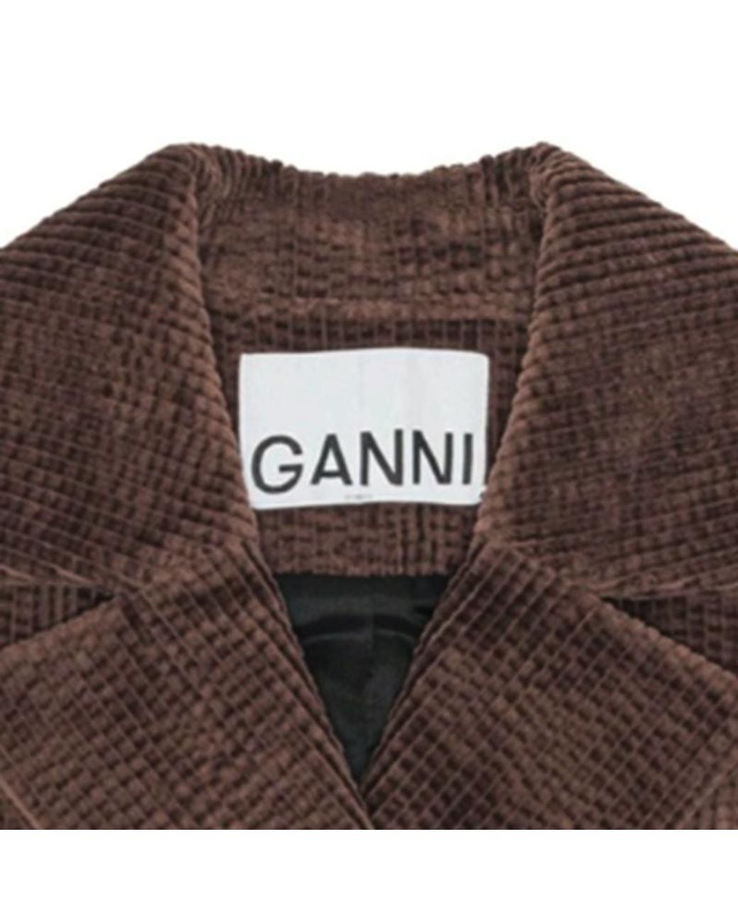 Ganni Brown Corduroy Button Waistcoat