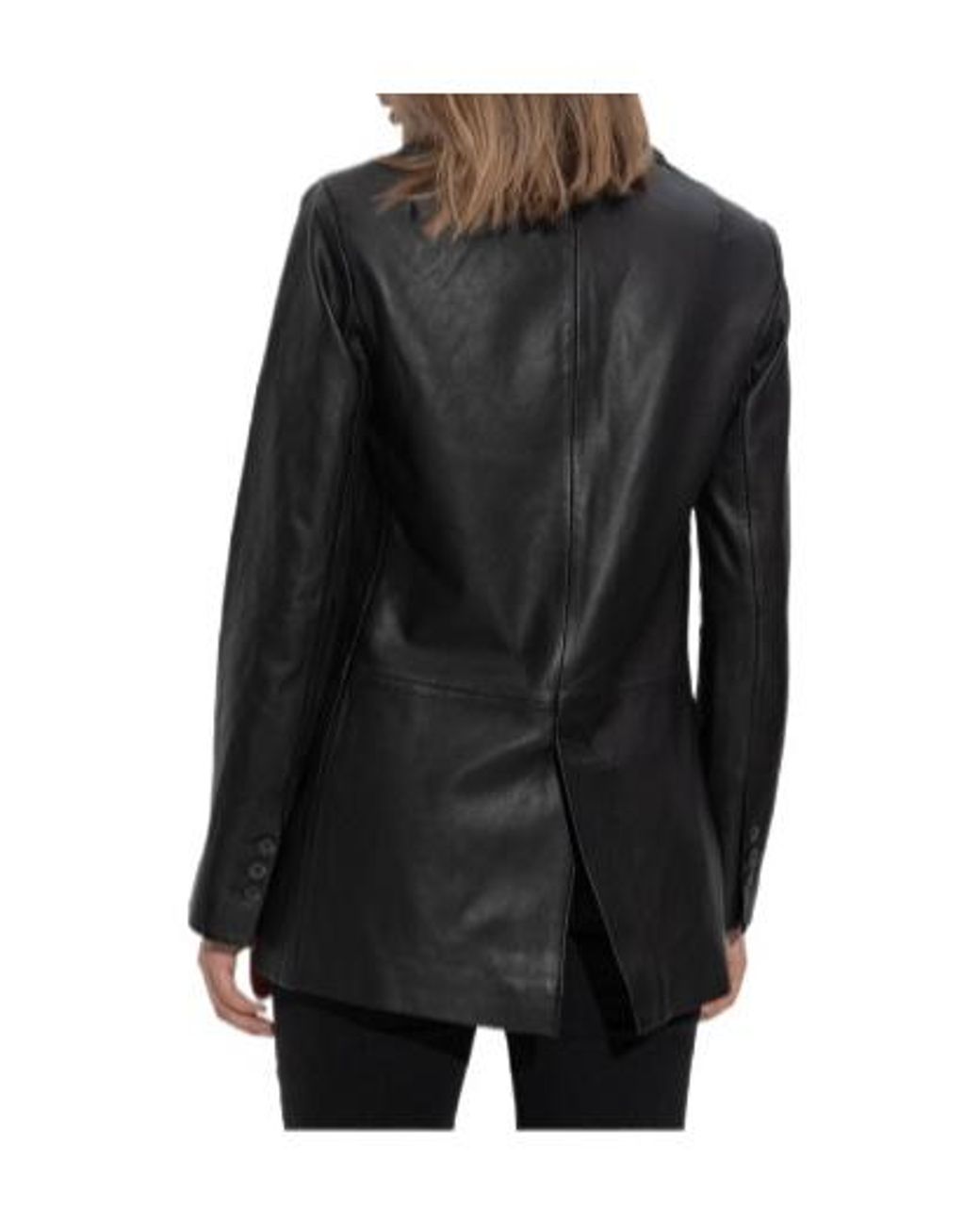 AllSaints Black Deri Leather Blazer