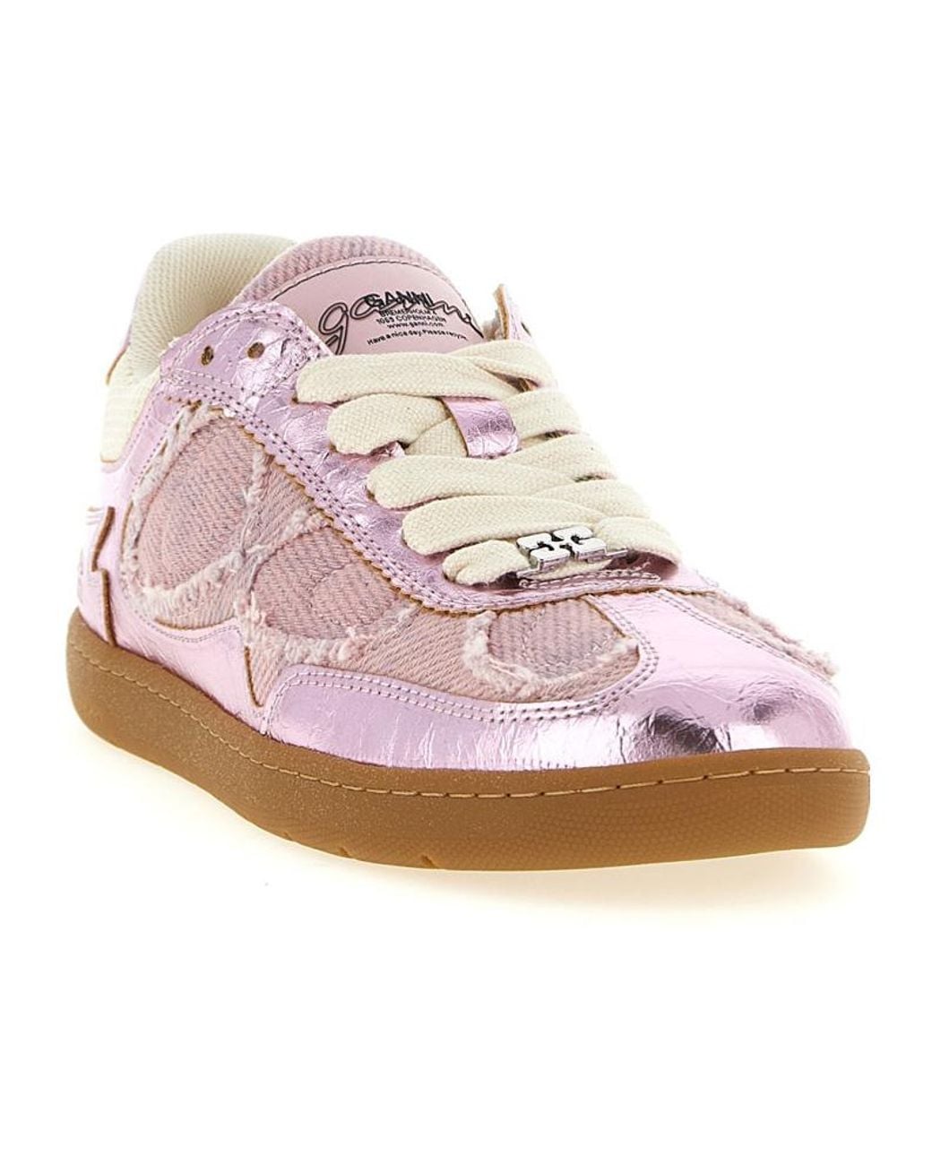 Ganni Pink 08 Lace-Up Sneakers
