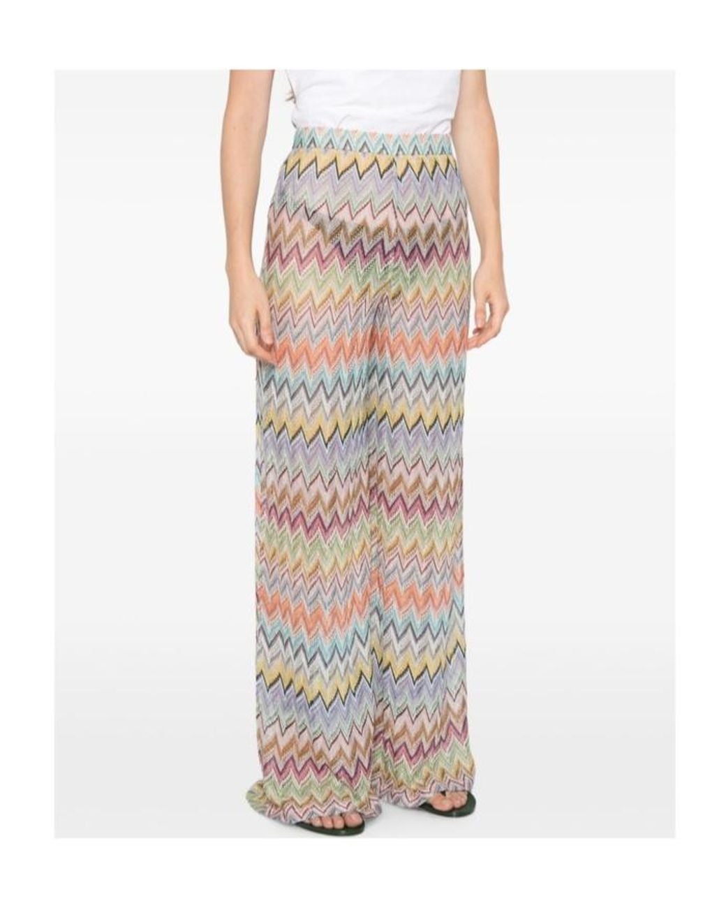 Missoni White Zigzag-Knit Trousers