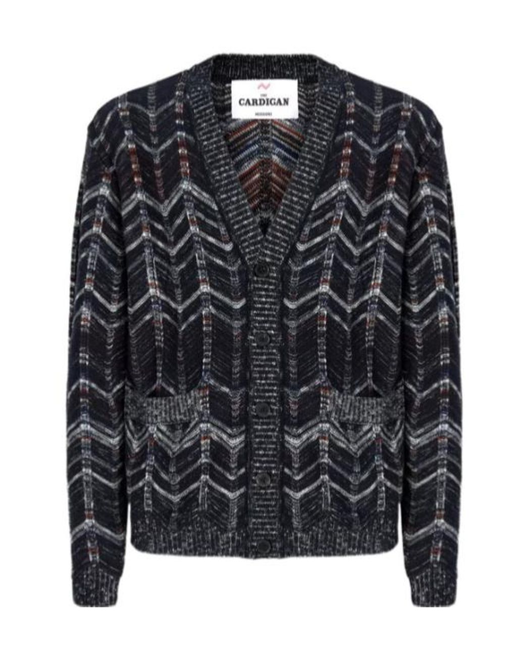 Missoni Black Chevron Ribbed-Trim Cardigan for men