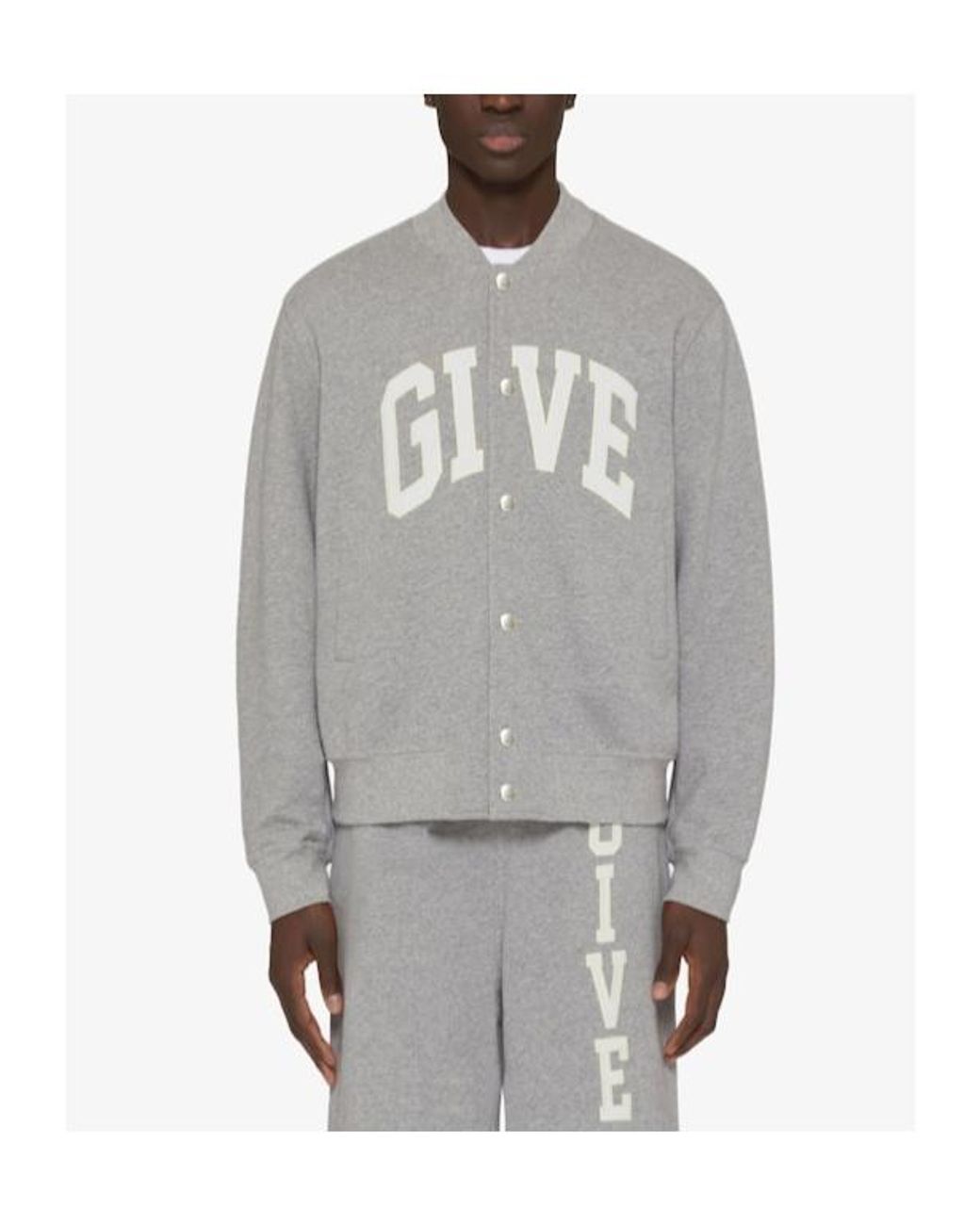Givenchy Gray Jersey Varsity Bomber Jacket for men