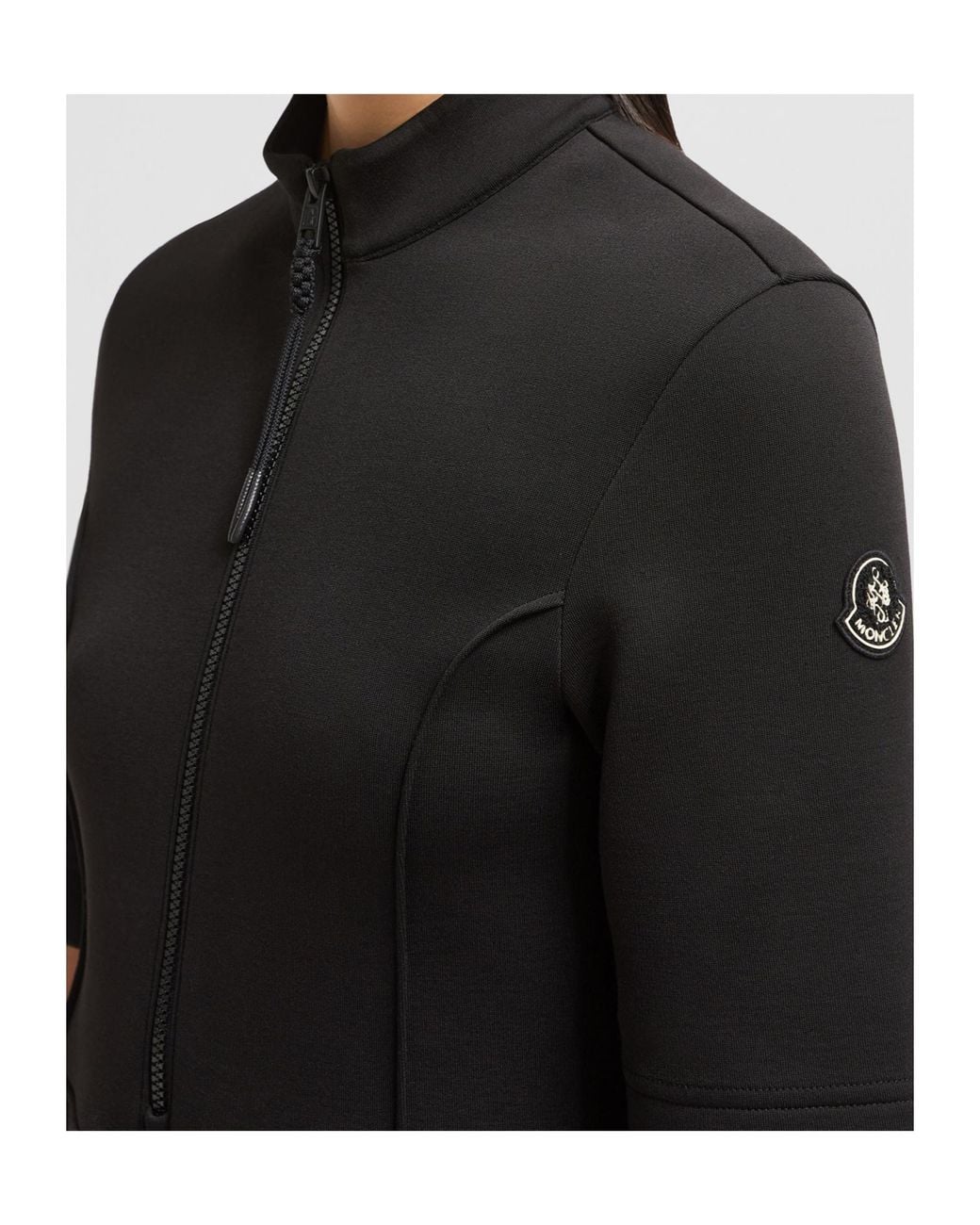 Moncler Black Year Of The Snake Patch Neoprene Mini Dress