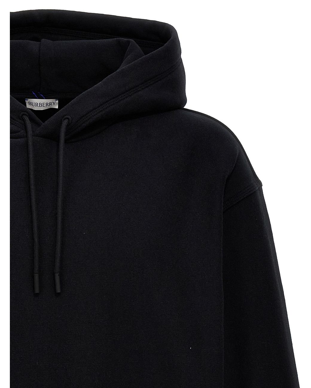 Burberry Black Kangaroo-Pouched Drawstring Hoodie for men