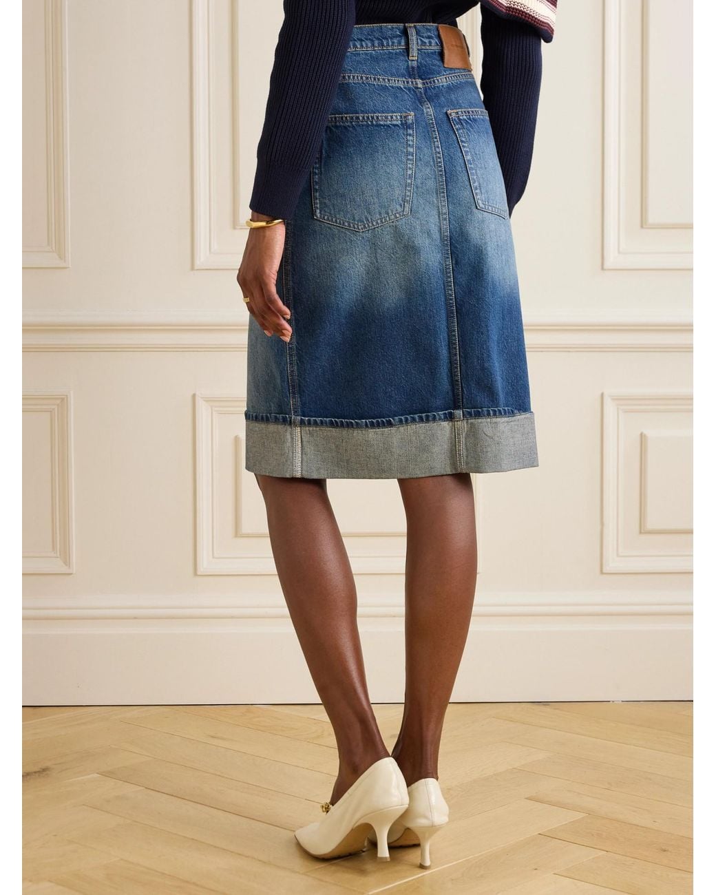 Victoria Beckham Blue Casual Denim Skirt