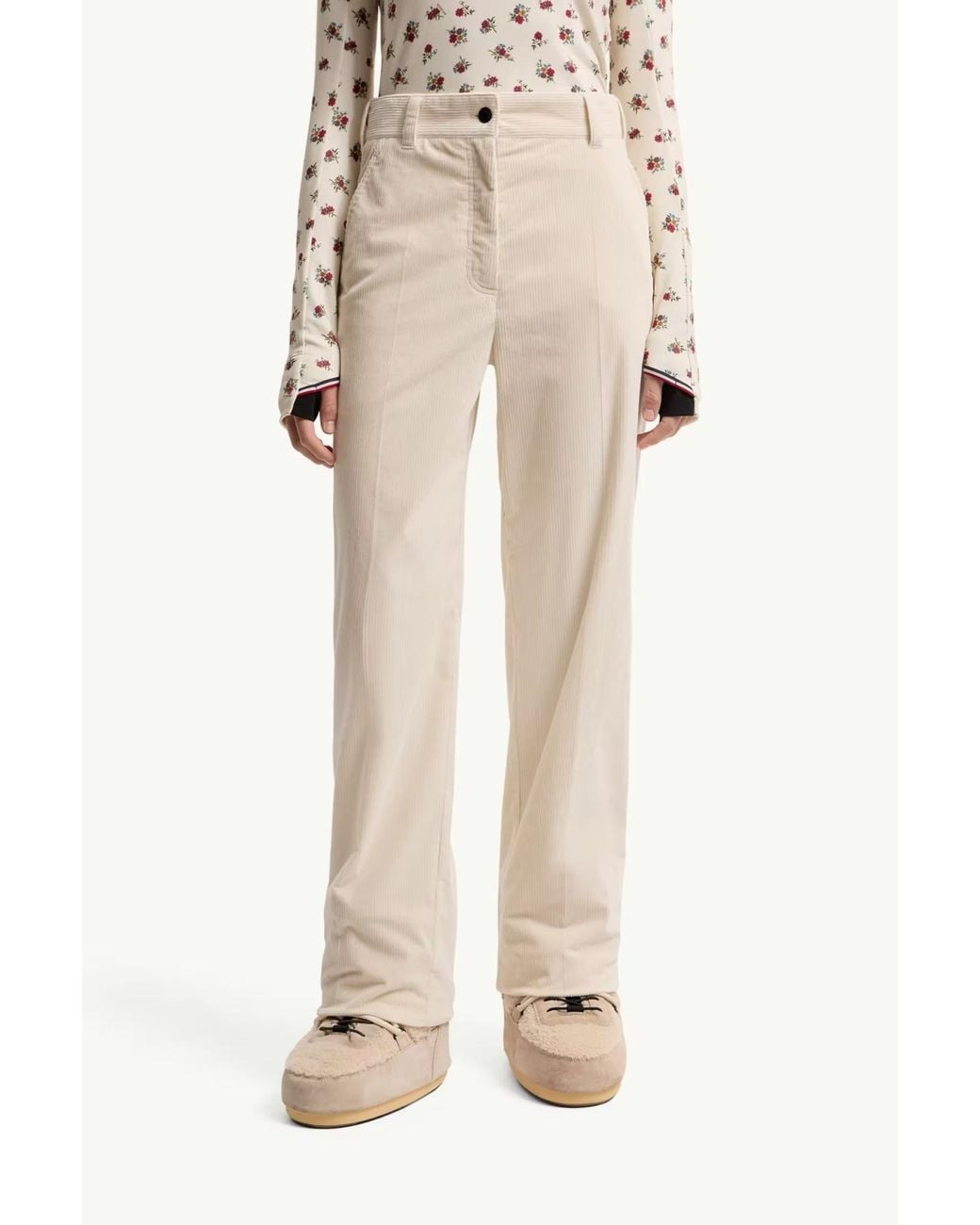 Moncler White Grenoble Après Ski Wide-Leg Pants
