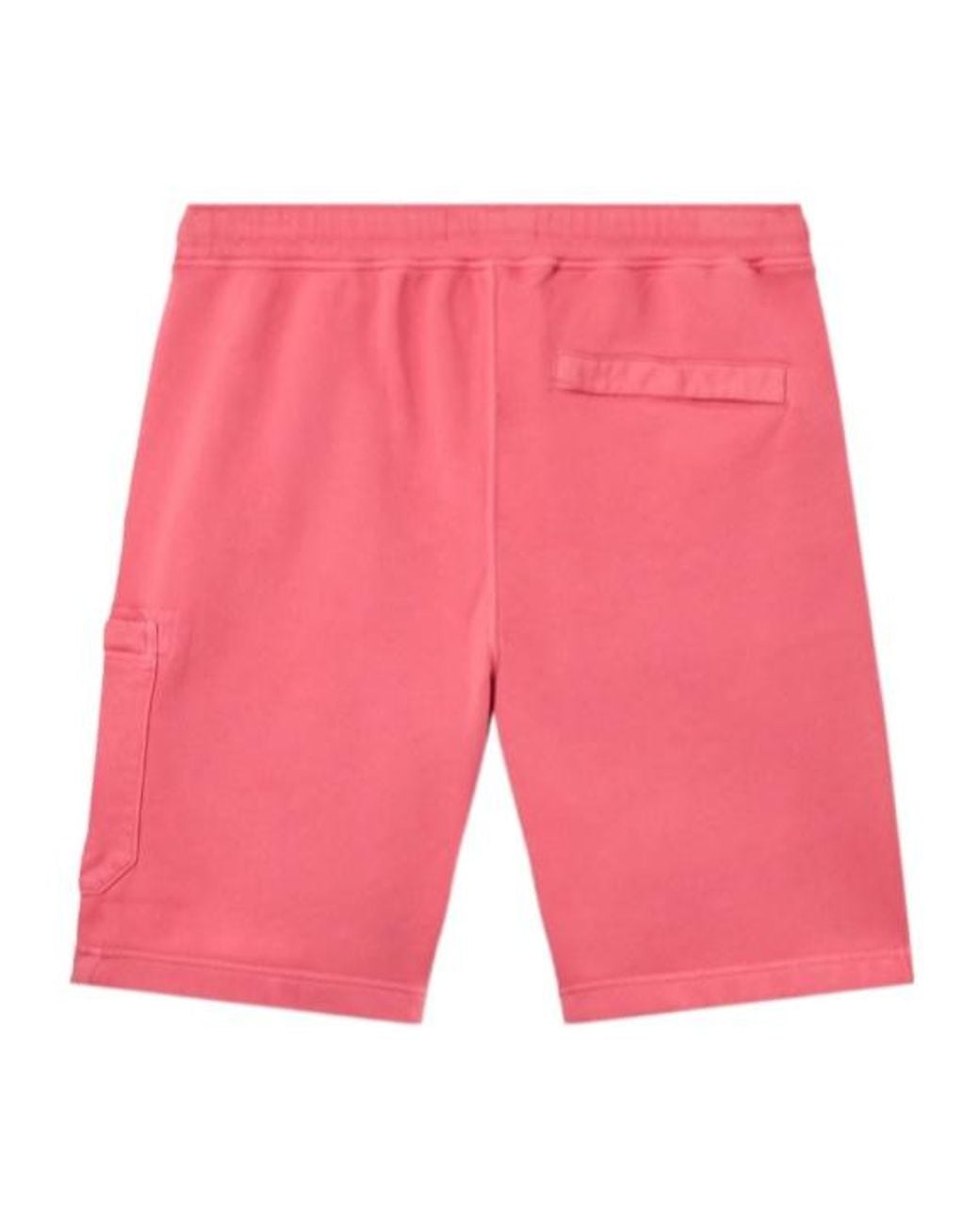 Stone Island Red Logo Patch Drawstring Shorts for men