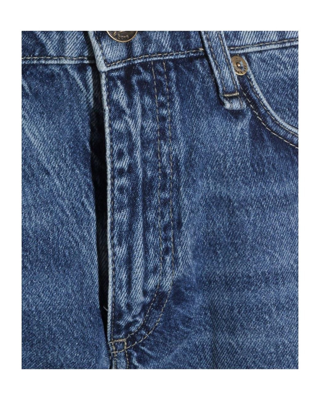 Rag & Bone Blue Logo Patch Straight-Leg Jeans
