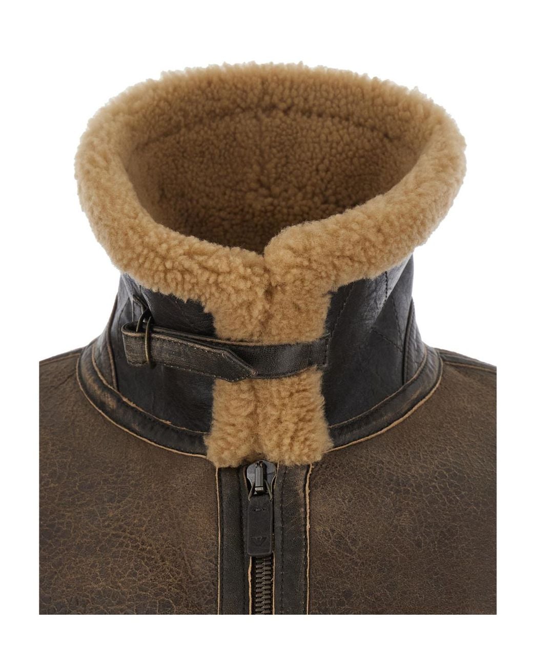 Emporio Armani Green Blouson Jaclet With Shearling For for men