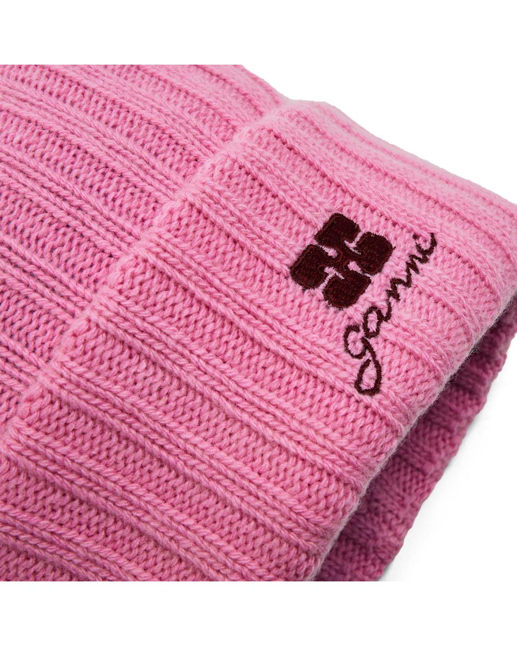 Ganni Pink Colorful Knit Hat