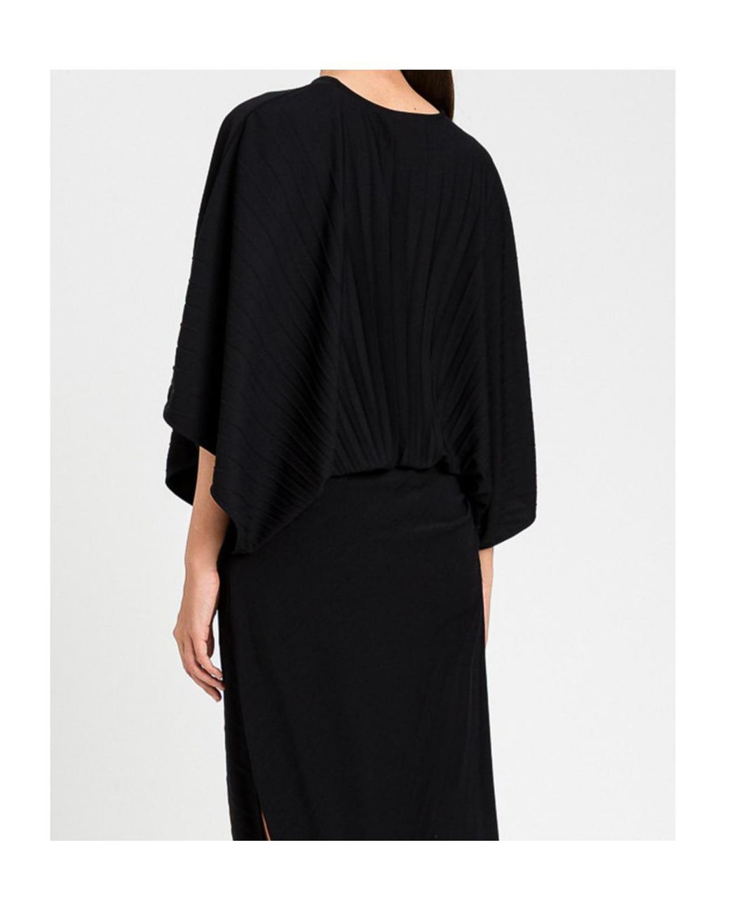 Twinset Black Pleated Poncho Top