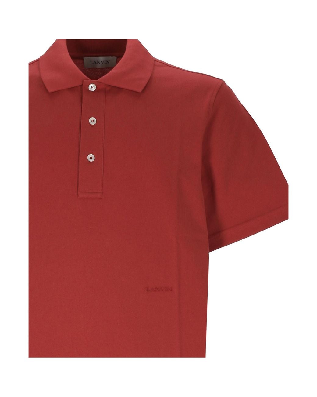Lanvin Logo Embroidered Short Sleeved Polo Shirt for men