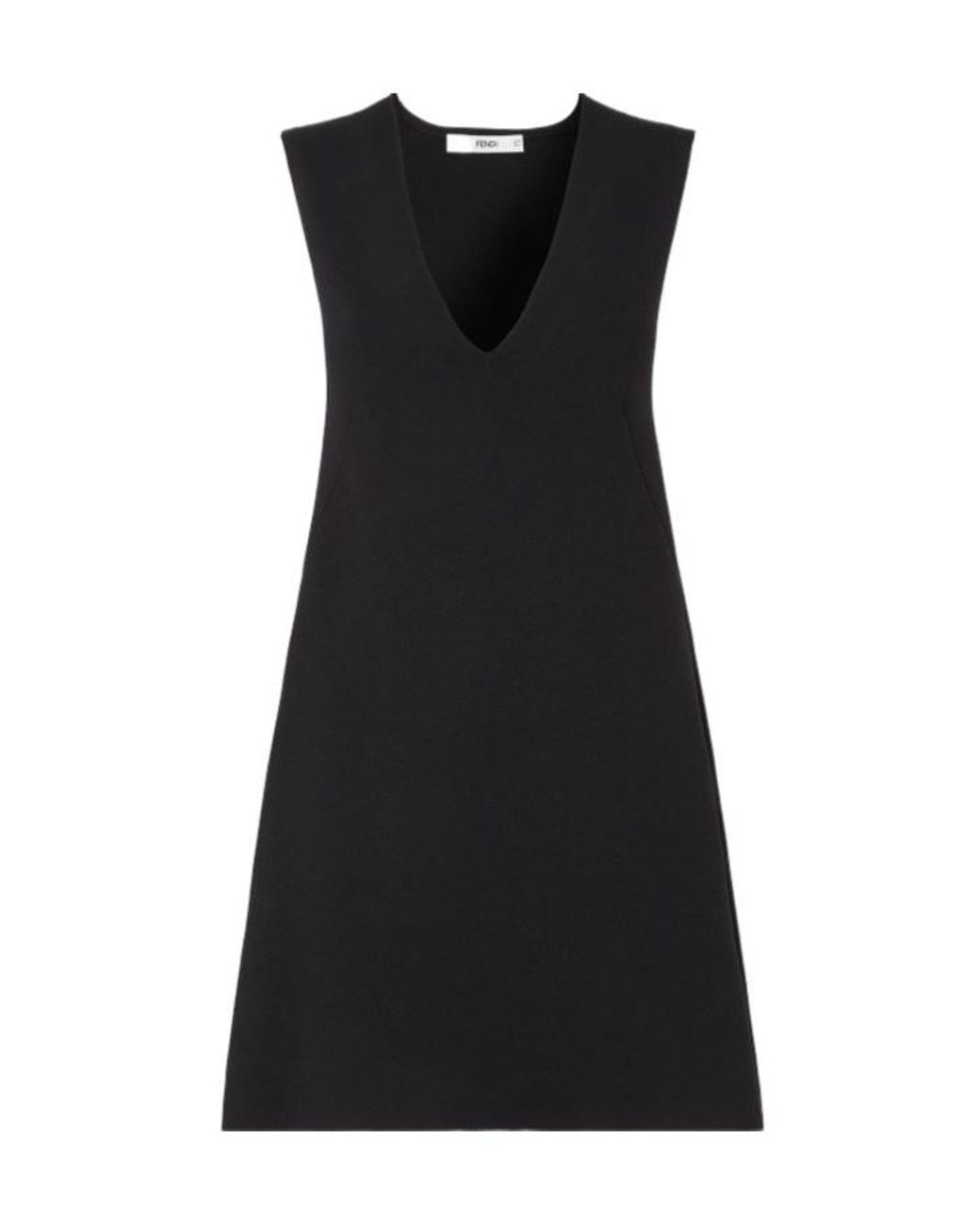 Fendi Black V-Neck Sleeveless Dress