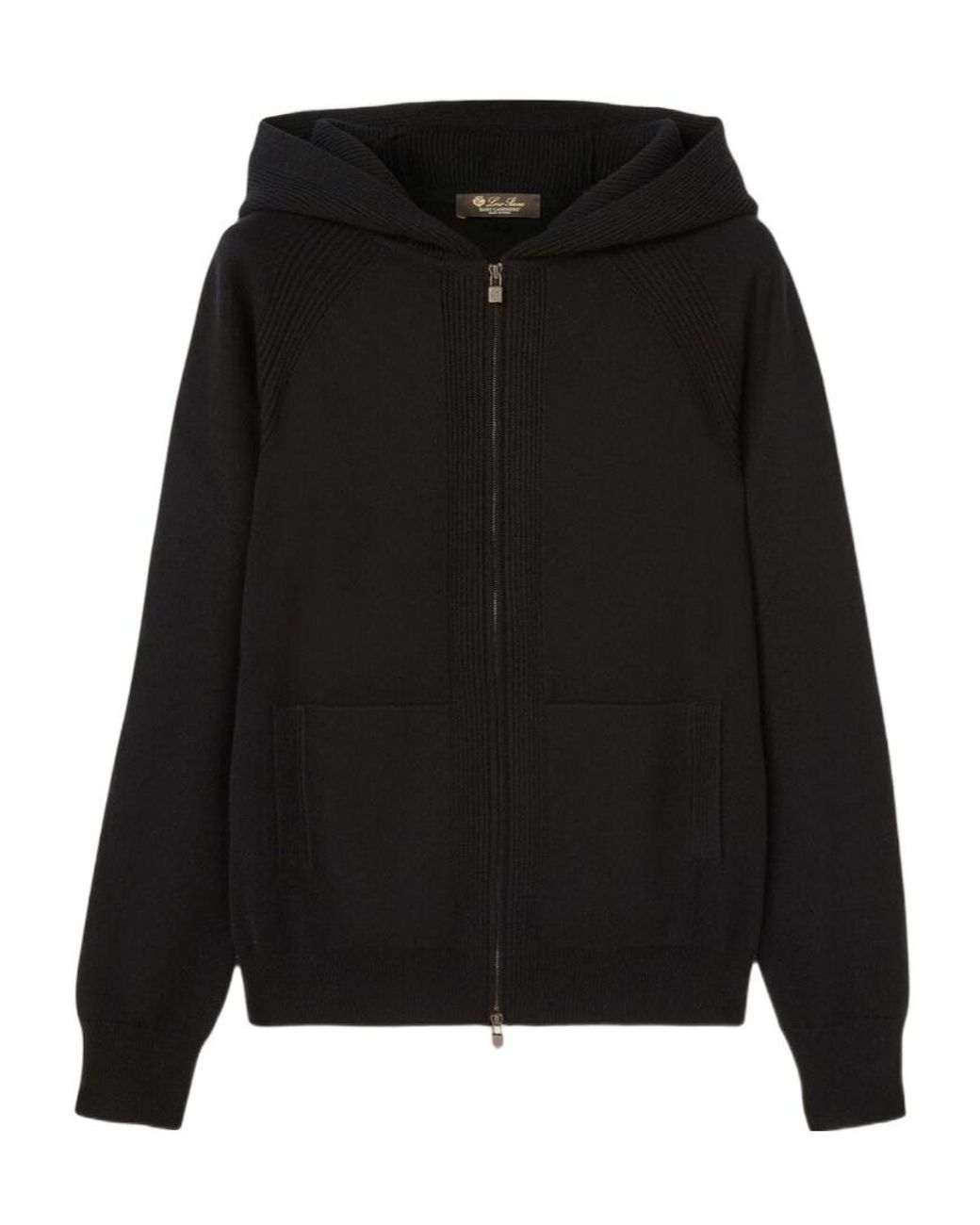 Loro Piana Blue Zip-Up Hooded Cardigan