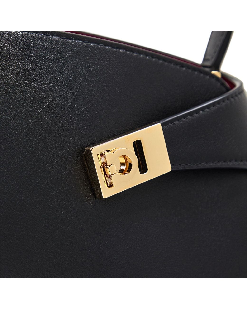 Ferragamo Black Cowhide French Bag, Armpit Clutch