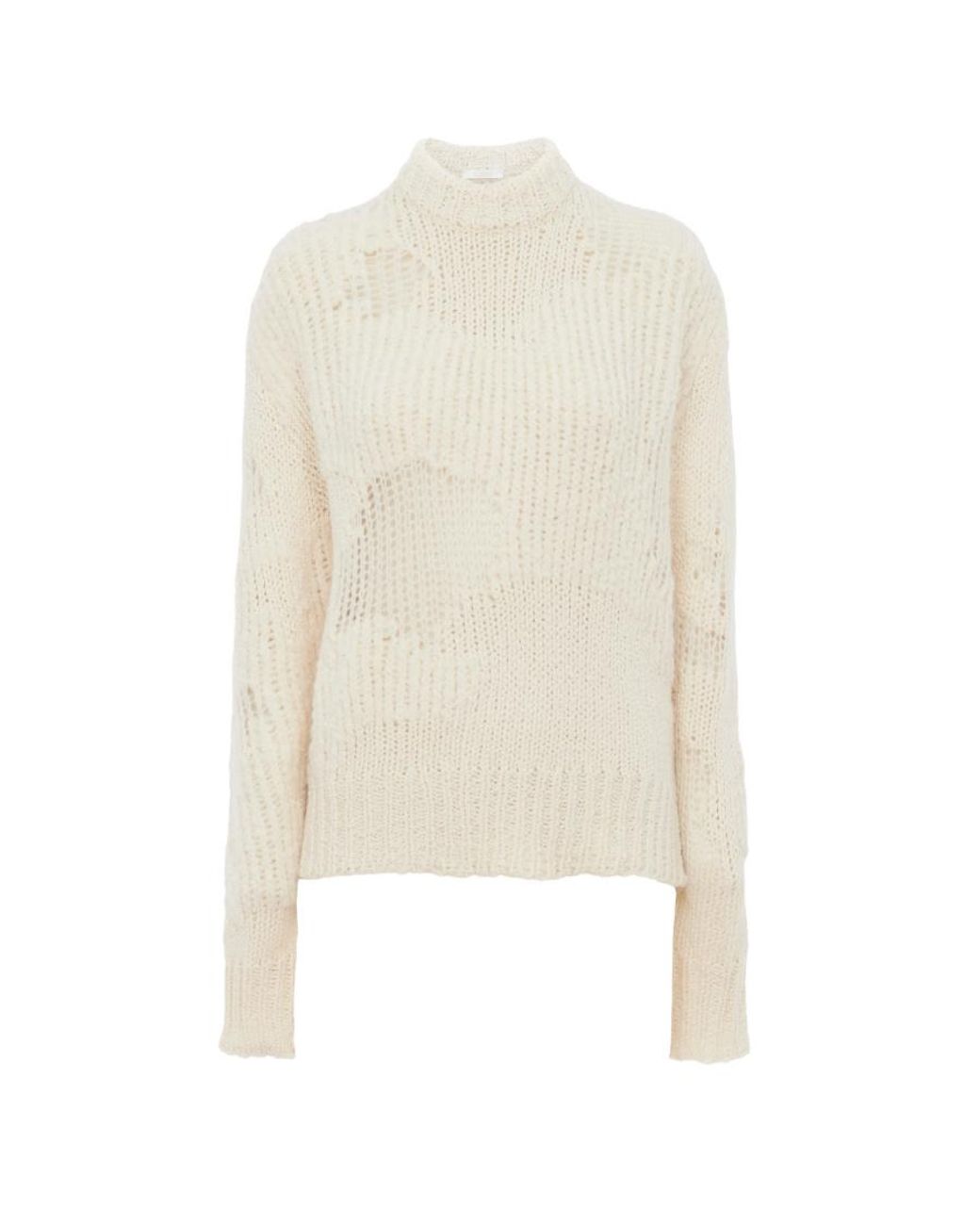 Chloé White Chloé Mesh Patch Knitted Jumper