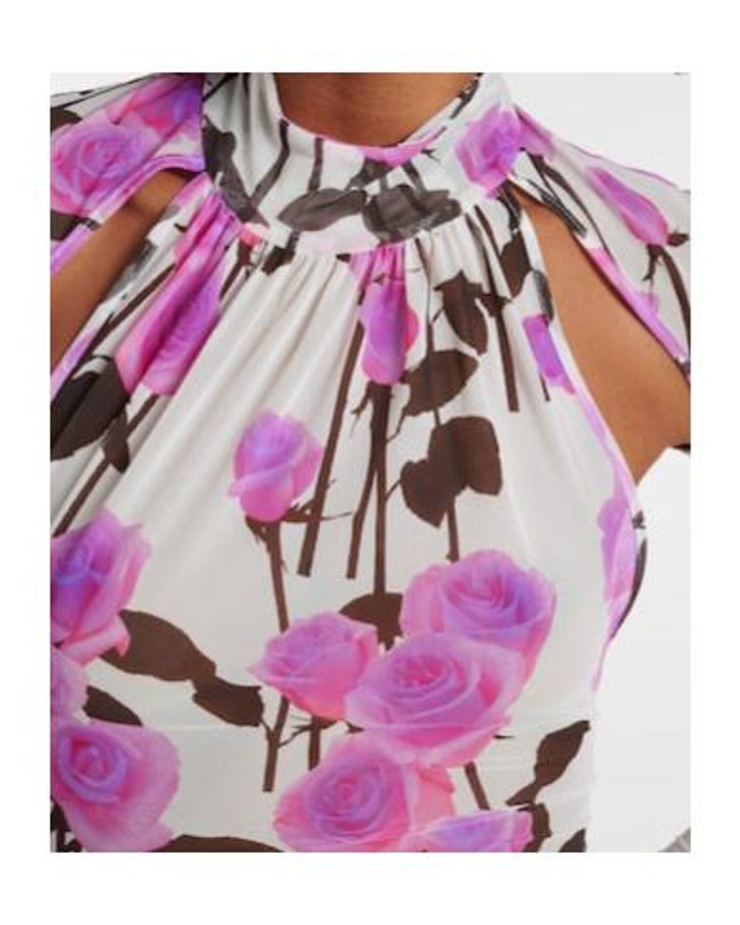 David Koma Pink Floral Ruched Minidress