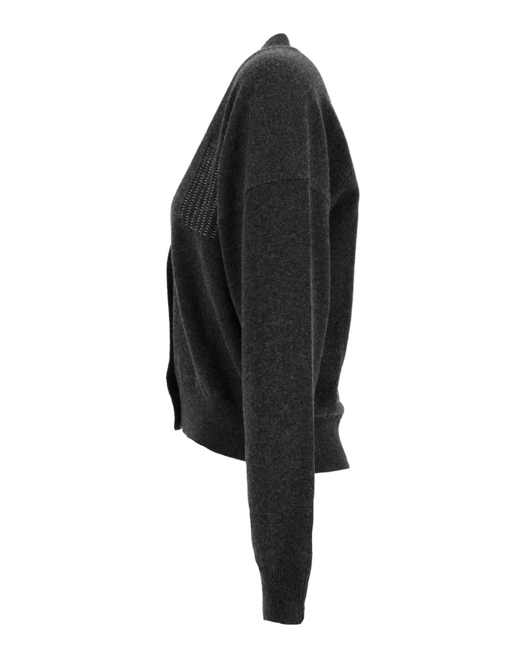 Peserico Black V-Neck Button-Up Cardigan