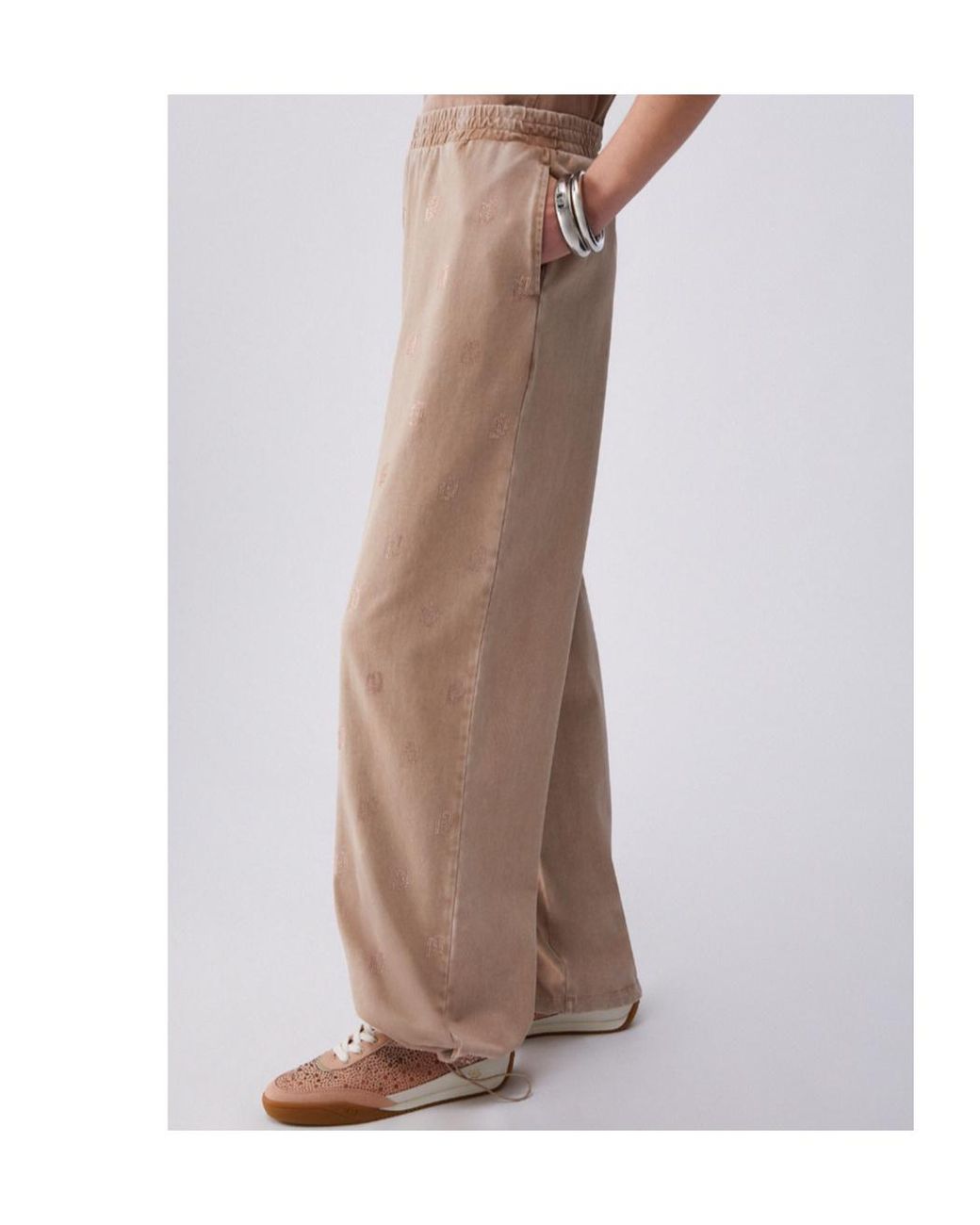 Liu Jo Natural Embellished Trousers