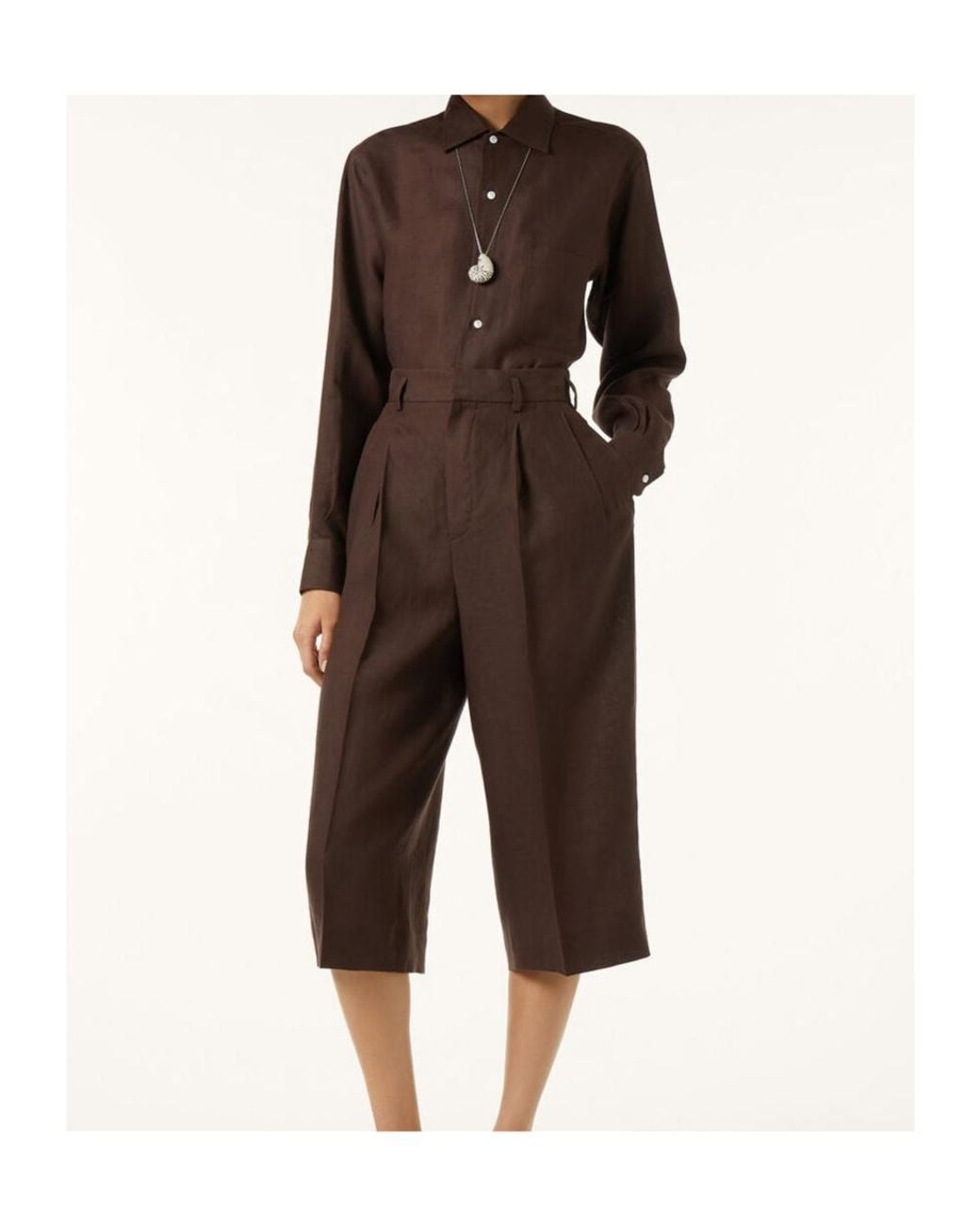 Loro Piana Brown Long-Sleeved Shirt