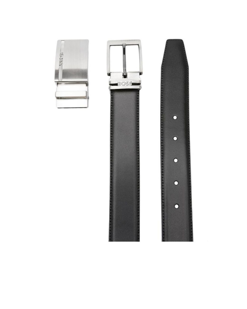 Boss White Boss Reversible Leather Belt Set for men