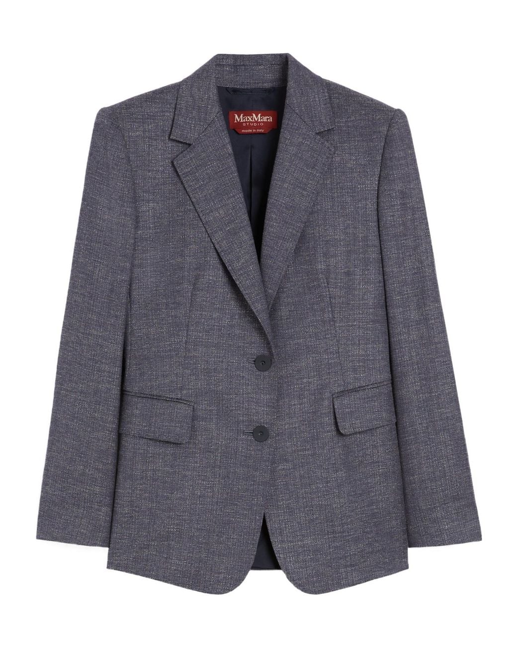 Max Mara Blue Studio Hodeida Single-Breasted Blazer