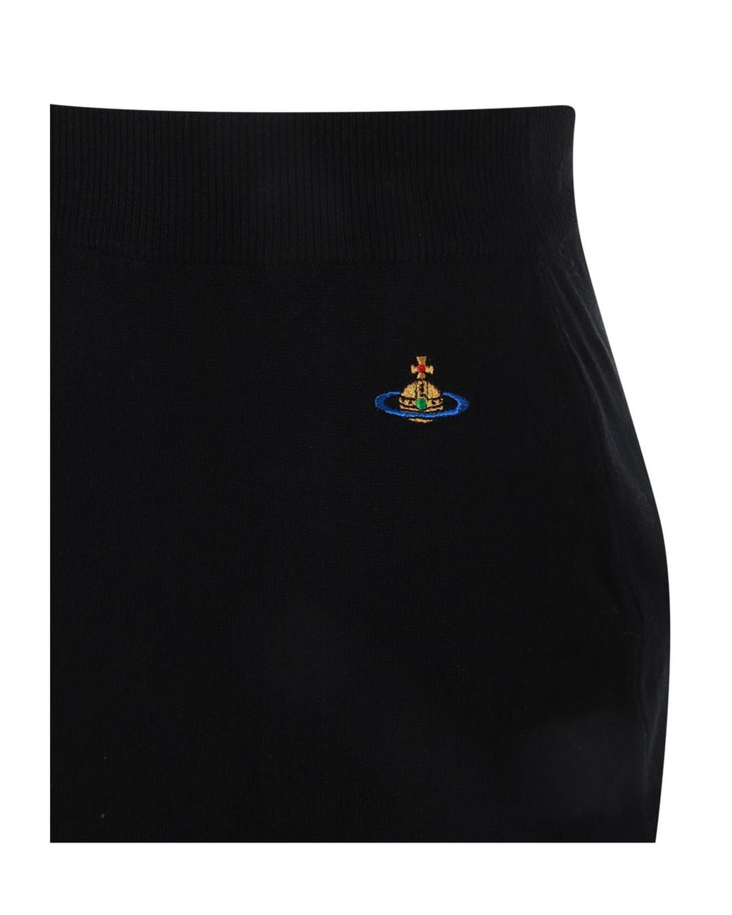 Vivienne Westwood Black Orb Embroidered Mini Skirt