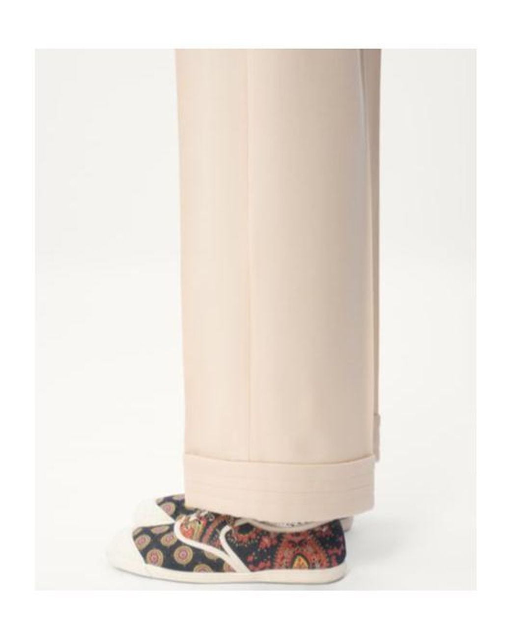 Valentino Natural Turn-Up Hem Wide Leg Trousers for men