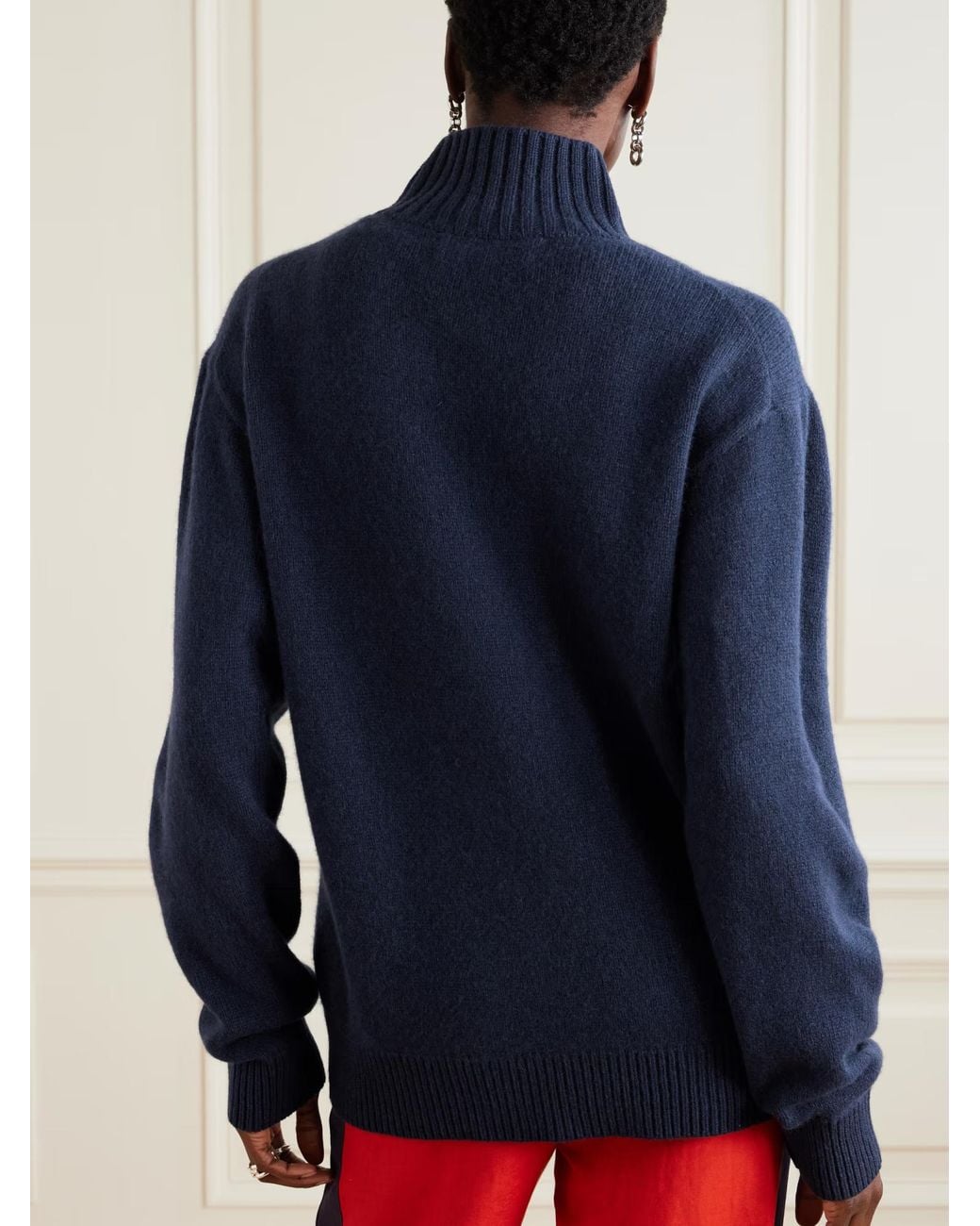 The Elder Statesman Blue Cashmere Turtleneck Sweater