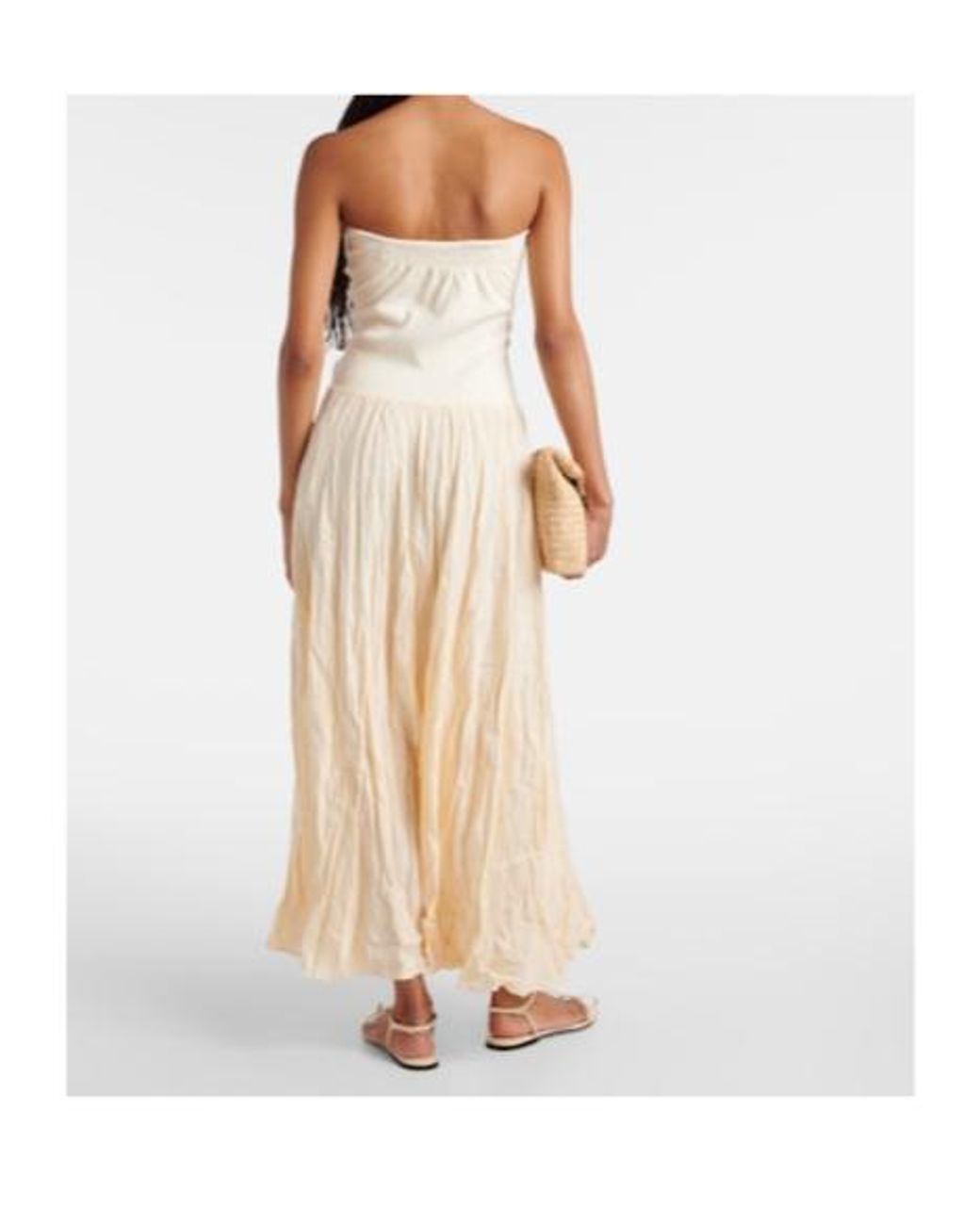 Johanna Ortiz White Linen-Blend Maxi Dress