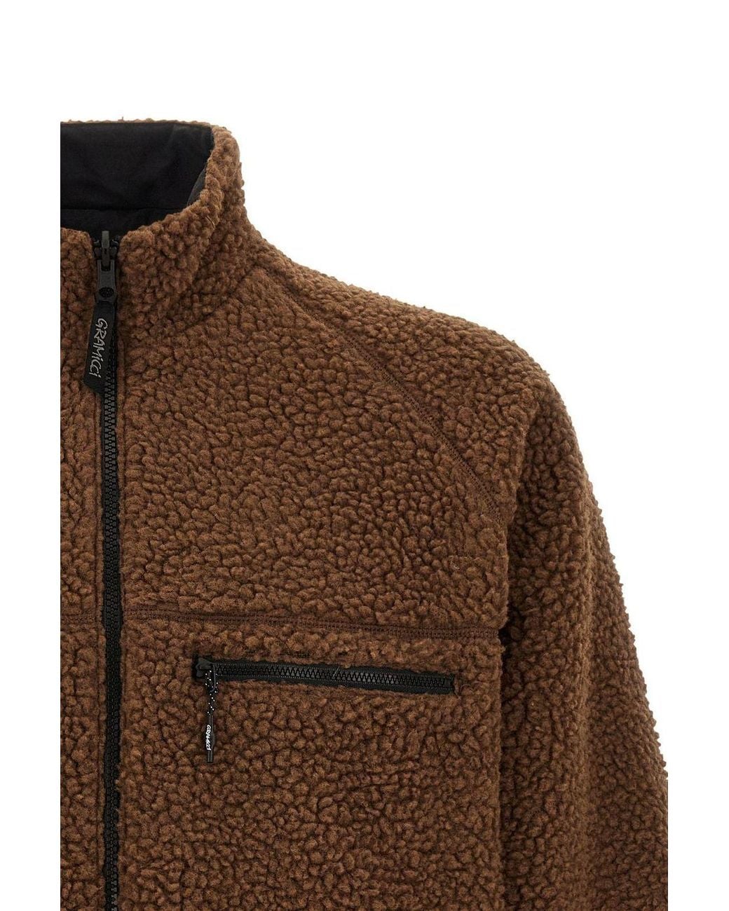 Gramicci Brown Reversible Sherpa Fleece Jacket for men