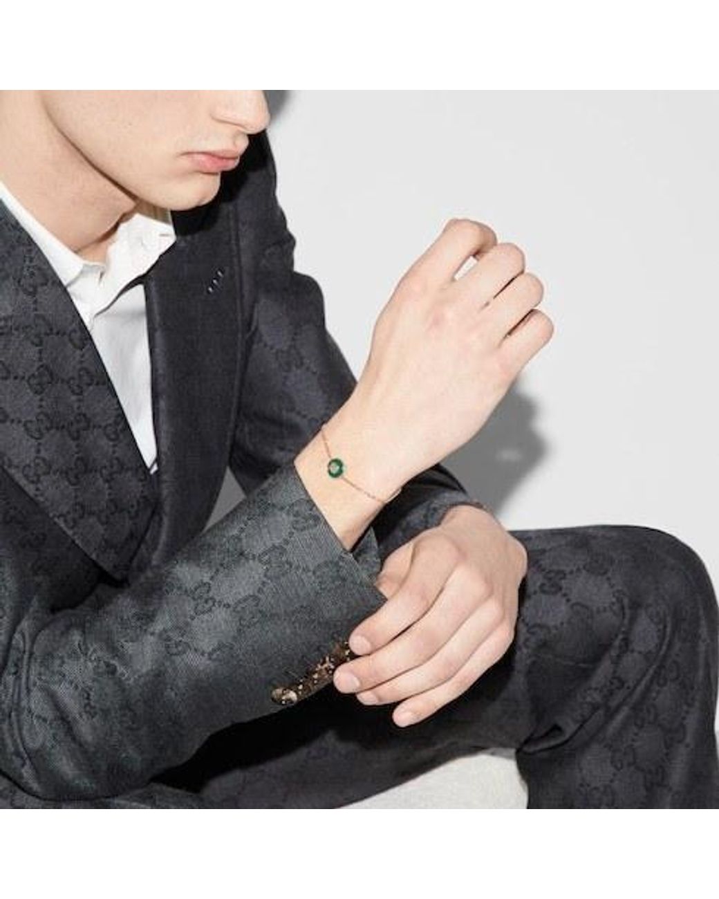 Gucci Metallic Interlocking 18K Chain Bracelet for men