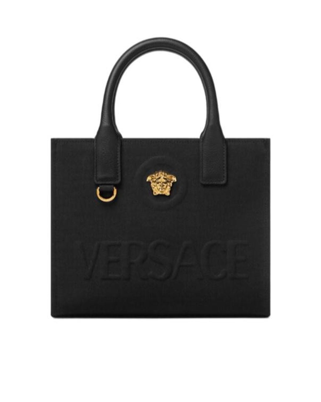 Versace Black La Medusa Mini Shopping Bag