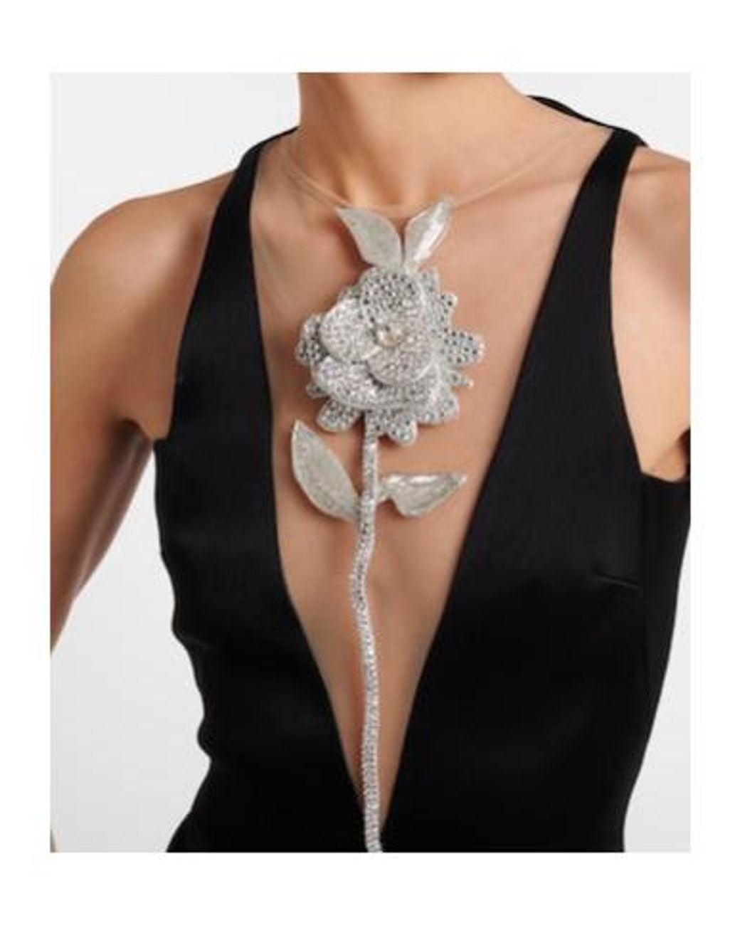 David Koma Black Embellished Floral Satin Minidress