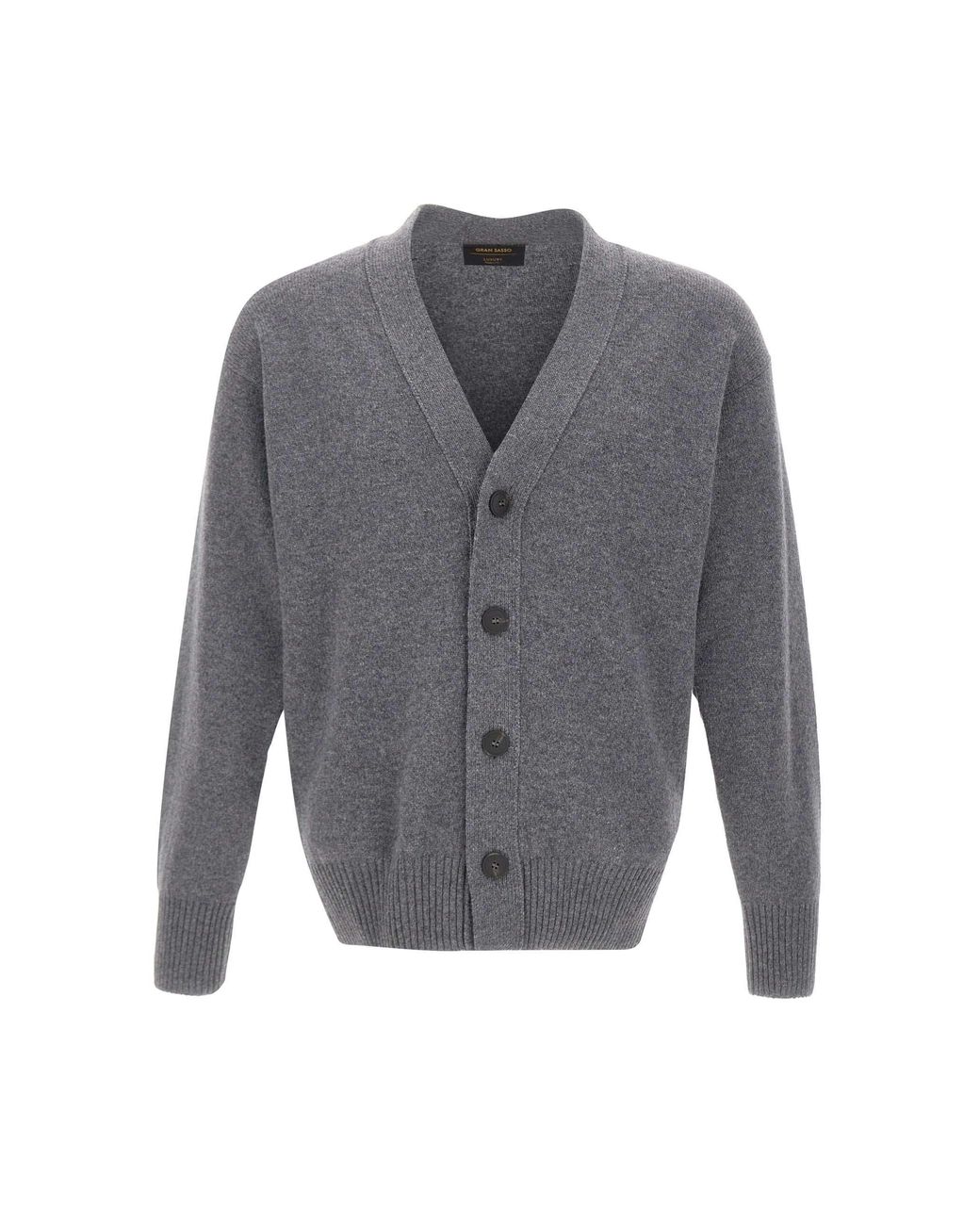 Gran Sasso Gray Button-Up V-Neck Cardigan for men