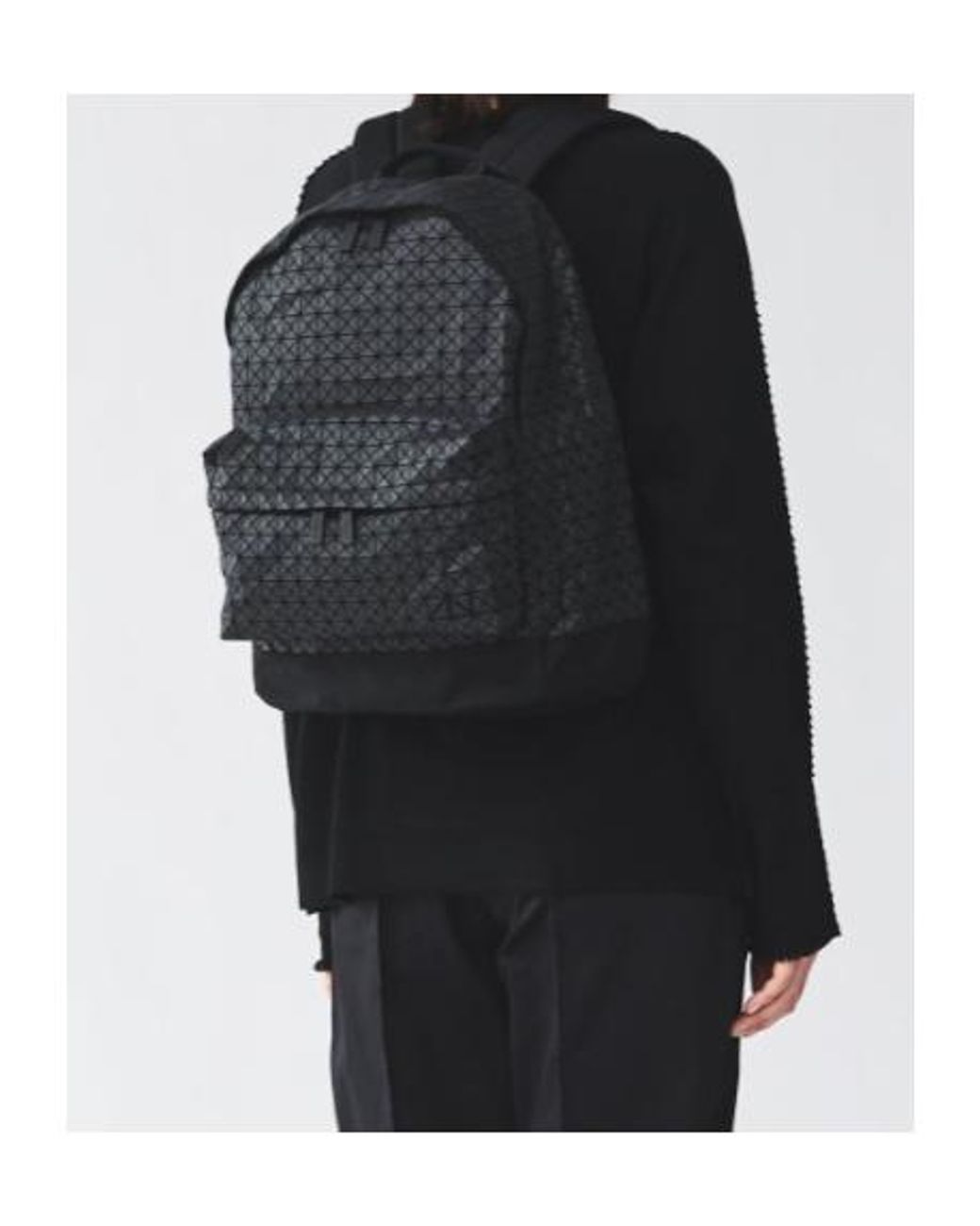 Issey Miyake Black Geometric Panelled Backpack
