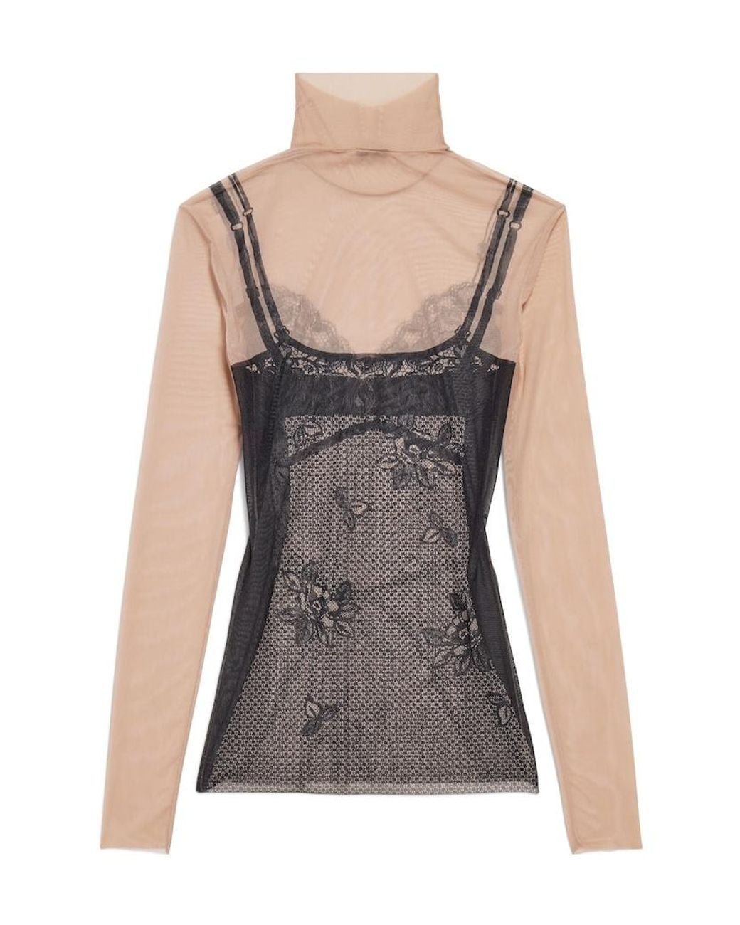 Balenciaga Black Trompe-L'Oeil Lingerie Top