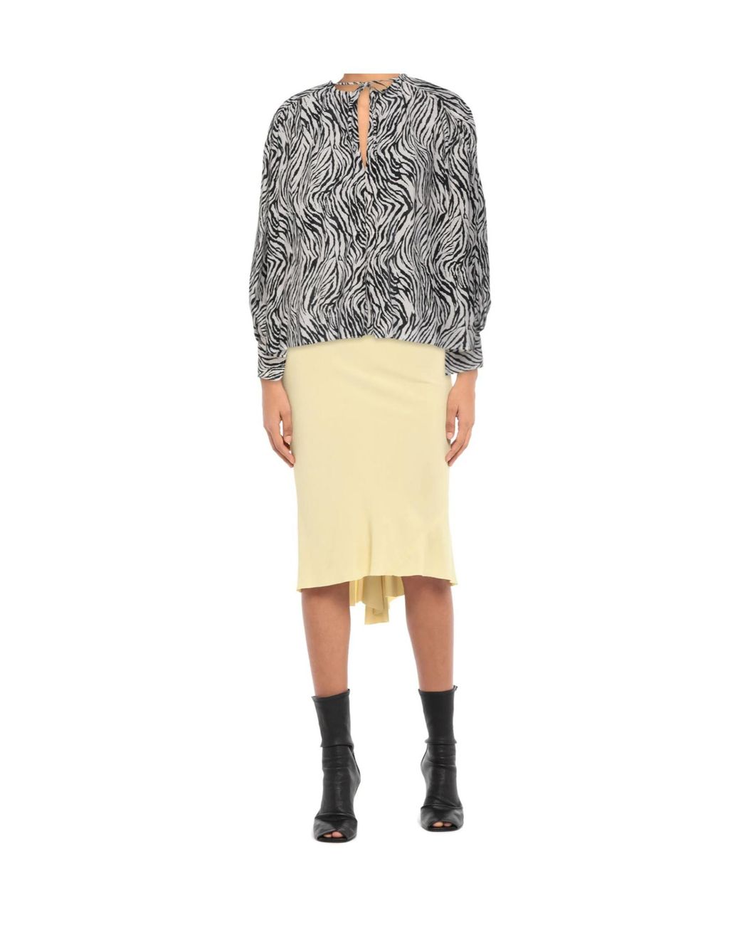 Isabel Marant Gray Printed Long Sleeve Blouse