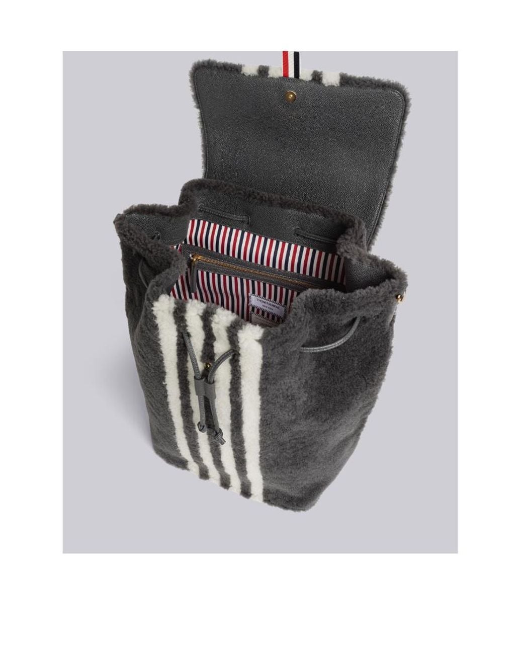 Thom Browne Black 4-Bar Stripe Backpack for men