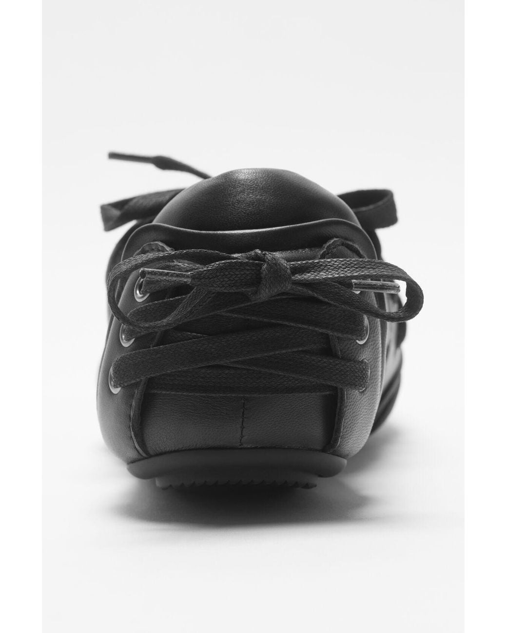 Acne Black Leather Lace-Up Sneakers for men